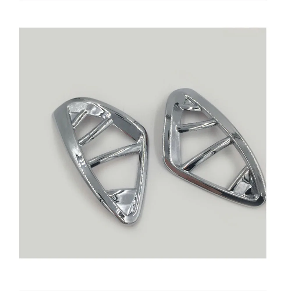 Car Styling Cover Garnish Detector Trim ABS Chrome Front Air Condition Outlet Vent 2PCs For Renault Captur 2015 2016 2017 2018