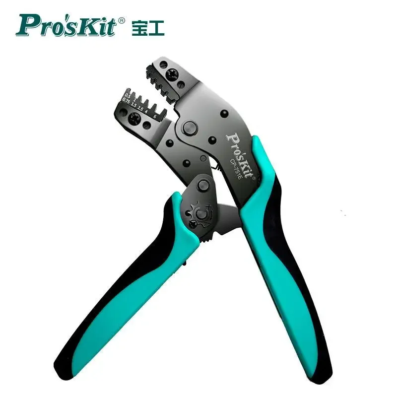 Proskit Pro'sKit CP-751E AISI 4140 alloy steel crimping pliers 7.5Inch Pin terminal crimping tool electrician ratchet pliers