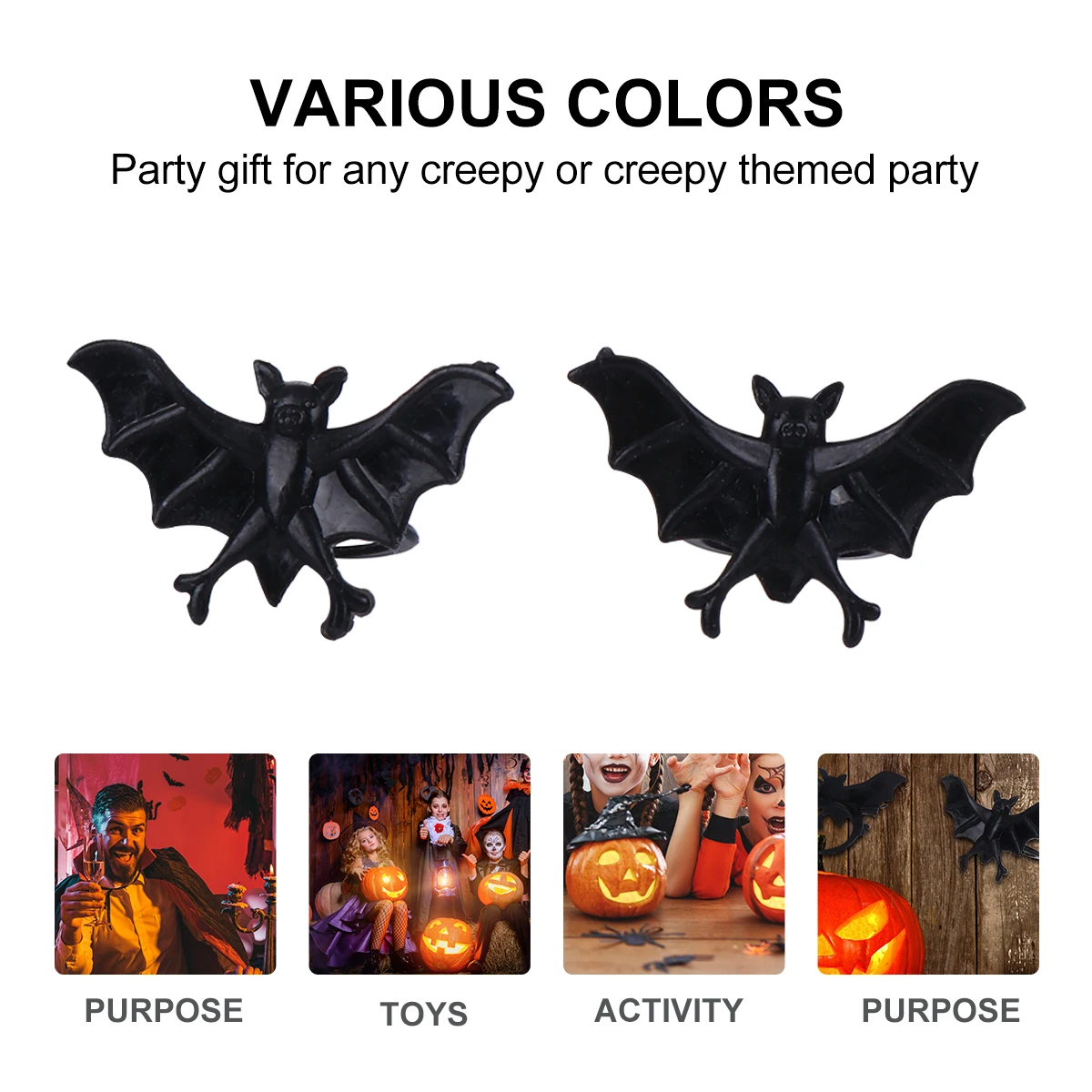 

Bat Rings Plastic Halloween Party Favors R om Color Luminous Wedding Props Toys Flashing Accessories