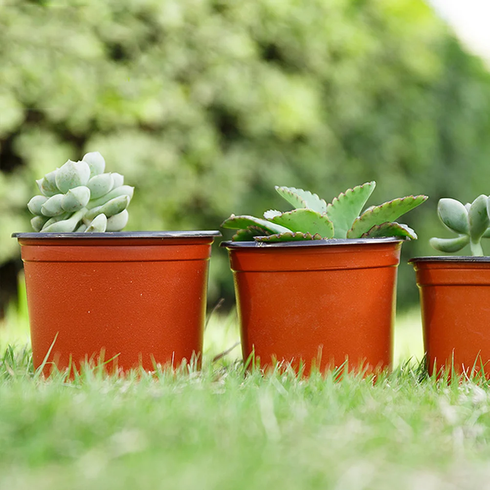 

100 Pcs Two-color Soft Plastic Flower Pot Pots for Plants Clear Indoor Container