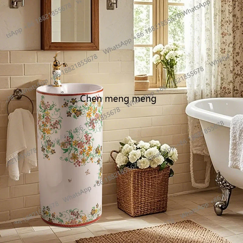 

X Round outdoor column basin, courtyard vertical wash basin, bathroom column type, courtyard column basin floor type