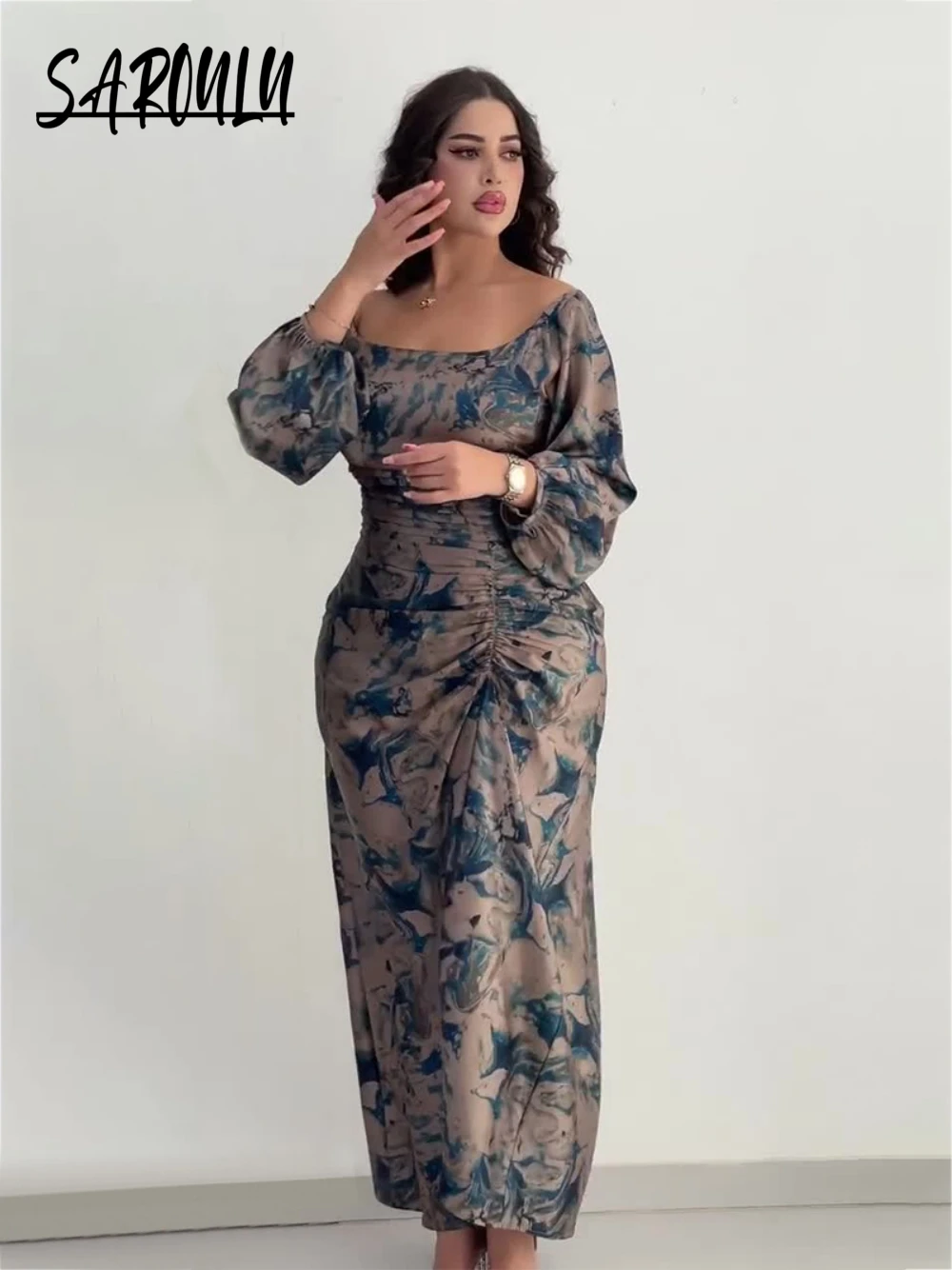 

2026 Newest Fitted Waist Chic Printing Evening Dress S-2XL Fashionable Celebrity Prom Gown Elegant Charming Women Sexy Wear