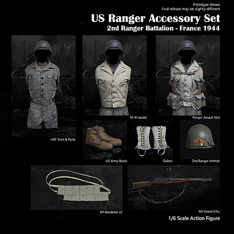 

FP004C 1/6 Scale US Army Ranger 2nd Battalation France 1944 Clothes Kit Fit 12 Inch Male Soldier Action Figure Body Collection