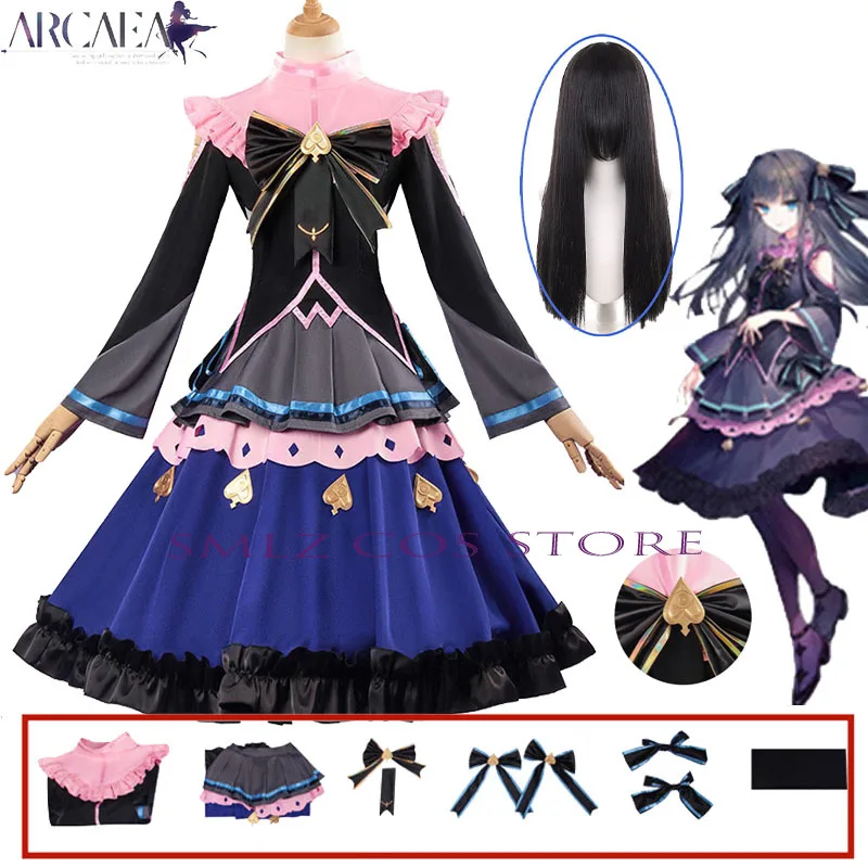 

Game Arcaea Costume Tairitsu Cosplay Wig Woman Kawaii Black Lolita Dress Outfits Halloween Disguise Party Play uniform for Women