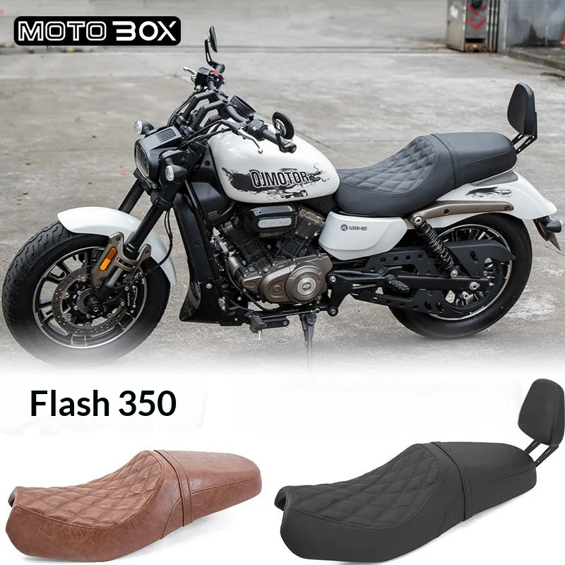 【Premium】For QJMOTOR Flash 350: Customized integrated double-seater seat pad for comfort. Waterproof motorcycle seat pad with ba