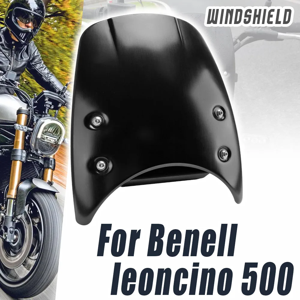 

Motorcycle Windshield Screen Headlight Fairing for Benelli Leoncino 500 Front Aluminum Wind Screen Shield Deflector with Bracket