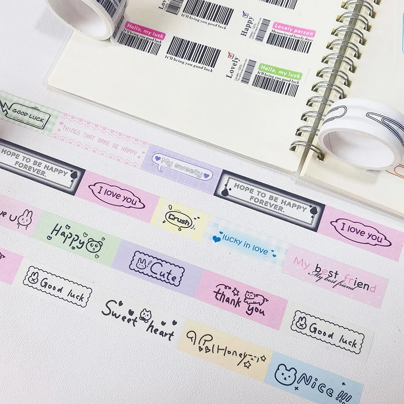 Cute Bar Code Paper Clip Washi Tapes Decoration Collage DIY Scrapbooking Diary Album Sealing Sticker Masking Tape Stationery