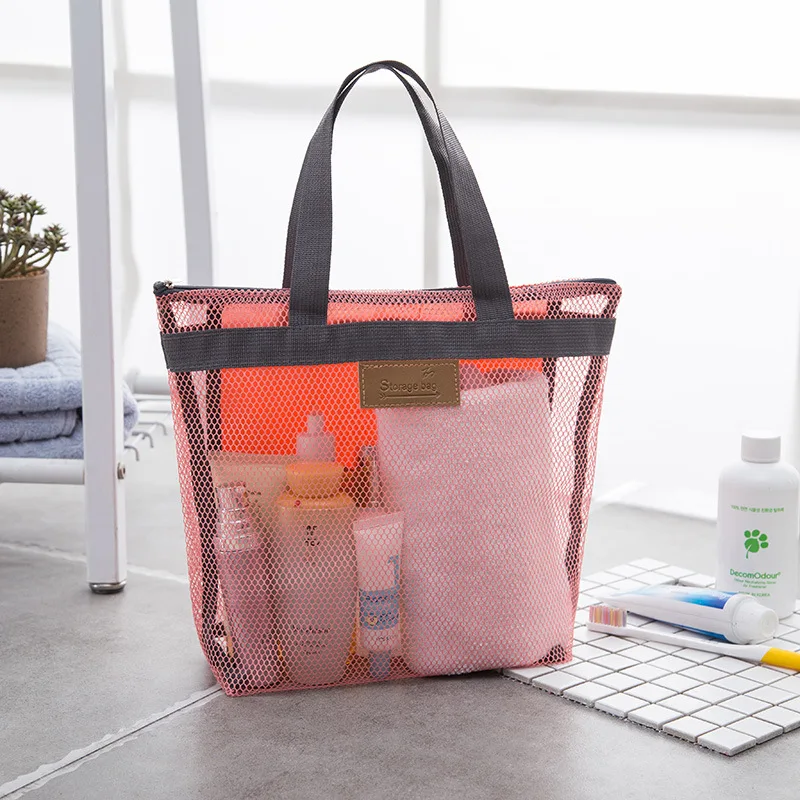 Borse portaoggetti per articoli da toeletta per trucco in rete Borse da viaggio portatili Lavaggio per il corpo Strumenti per doccia Organizzatore Custodia per cosmetici sospesa