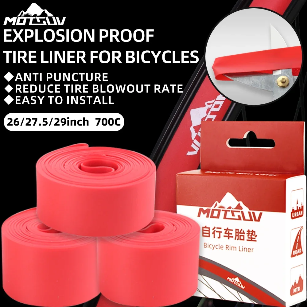 

MOTSUV Bicycle Tire 26/27.5/29/700C High-end TPU Rim Tapes Strips MTB Mountain Bike Road Cycling Stab-resistant Tire Liner Part