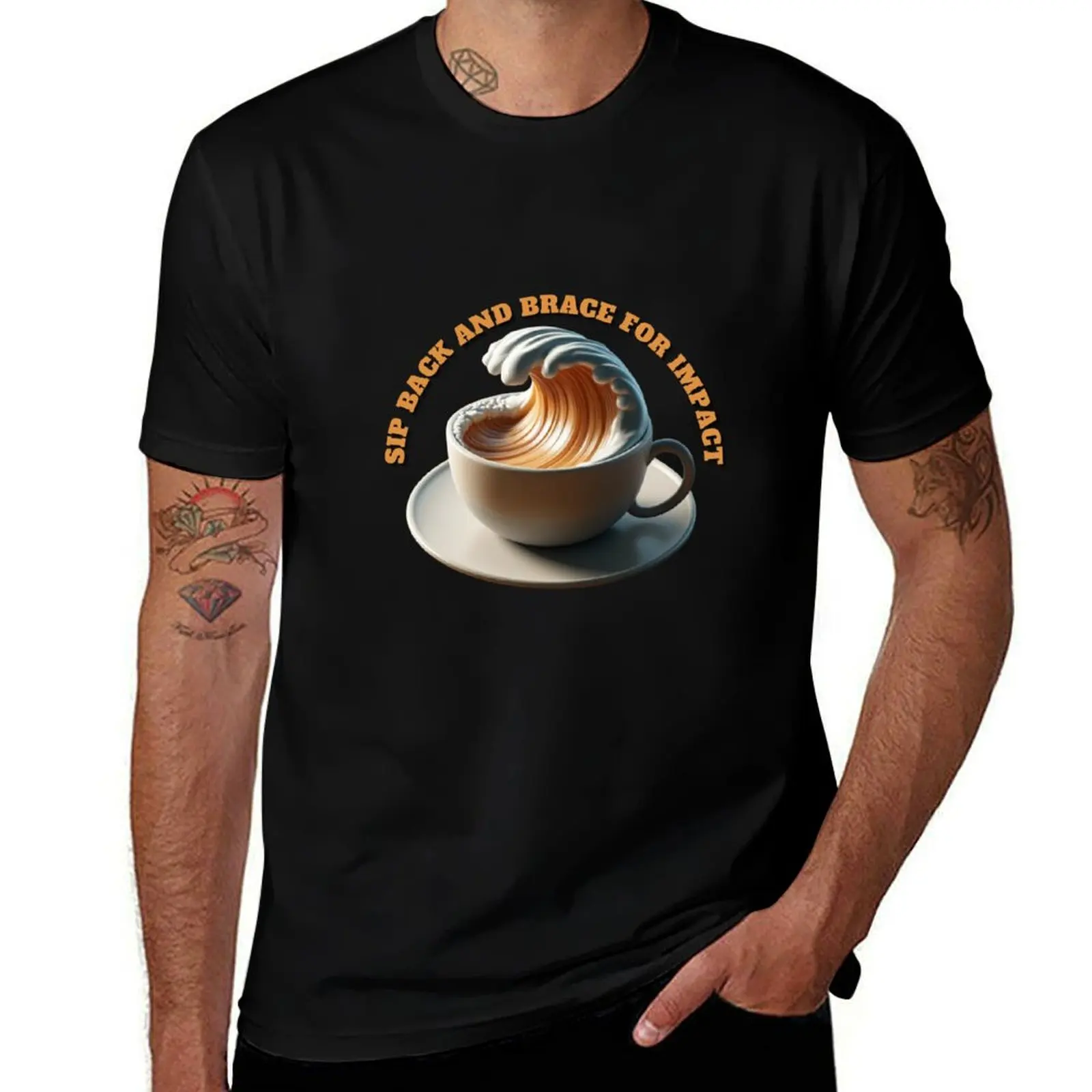 

Great Wave of Coffee T-Shirt cute tops customs graphics T-shirts oversize mens shirts graphic tee