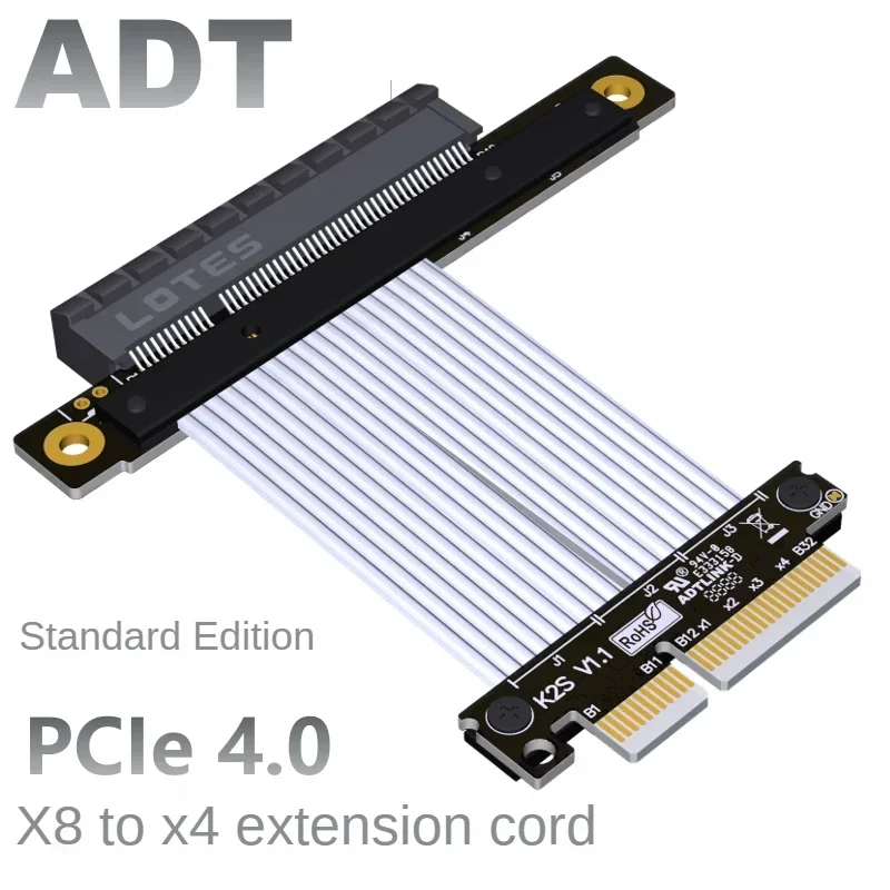 PCI-E x4 Extension Cable Adapter x8 8x 4x PCIe4.0 High Speed Stability can be Extended by 1U