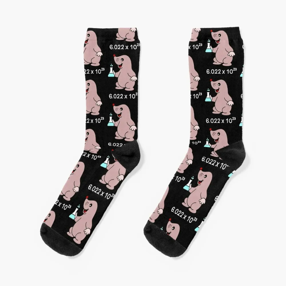 Cute Mole Chemist. Avogadro's Number Pun. Socks Non-slip football Lots Men Socks Women's