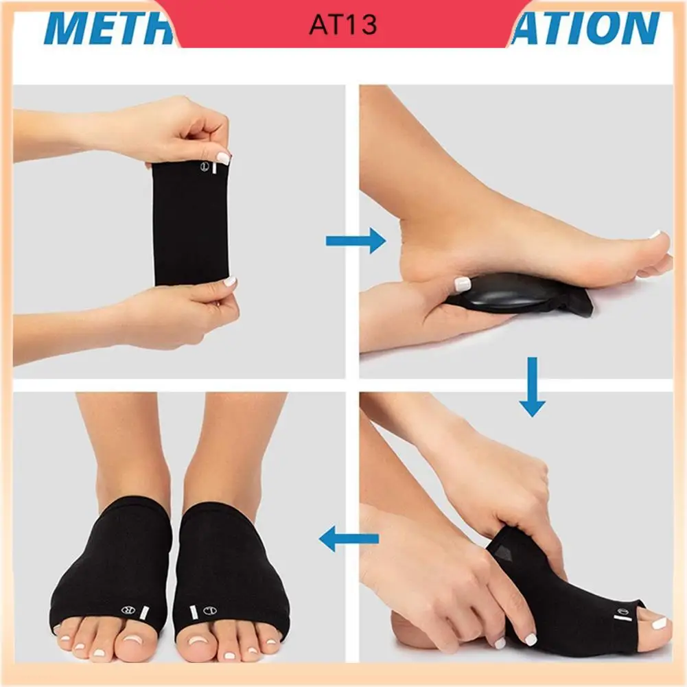 AT13 アーチサポートブレース 偏平足用 4足組 足底筋膜炎サポートブレース - 圧縮アーチスリーブソックス