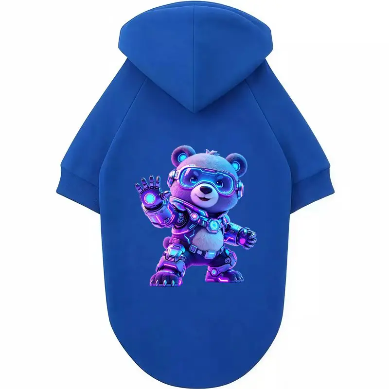 Cyber Bear Hoodie Dog, Trendy Pet Fashion, Comfy Breathable, Autumn Winter Warm