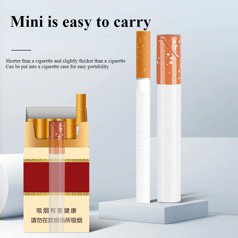 Mini cigarette type inflatable open flame lighter can be put into the cigarette case Mini slender strip cigarette accessories