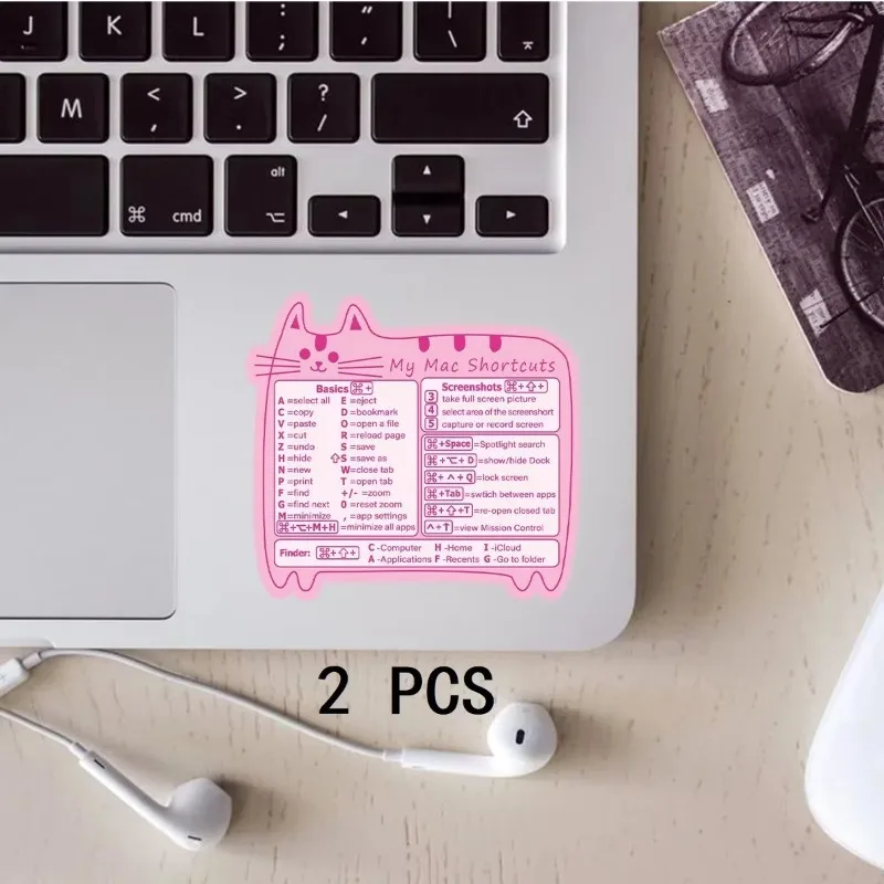 2Pcs Windows PC Reference Keyboard Shortcut Sticker Adhesive For PC Laptop Desktop