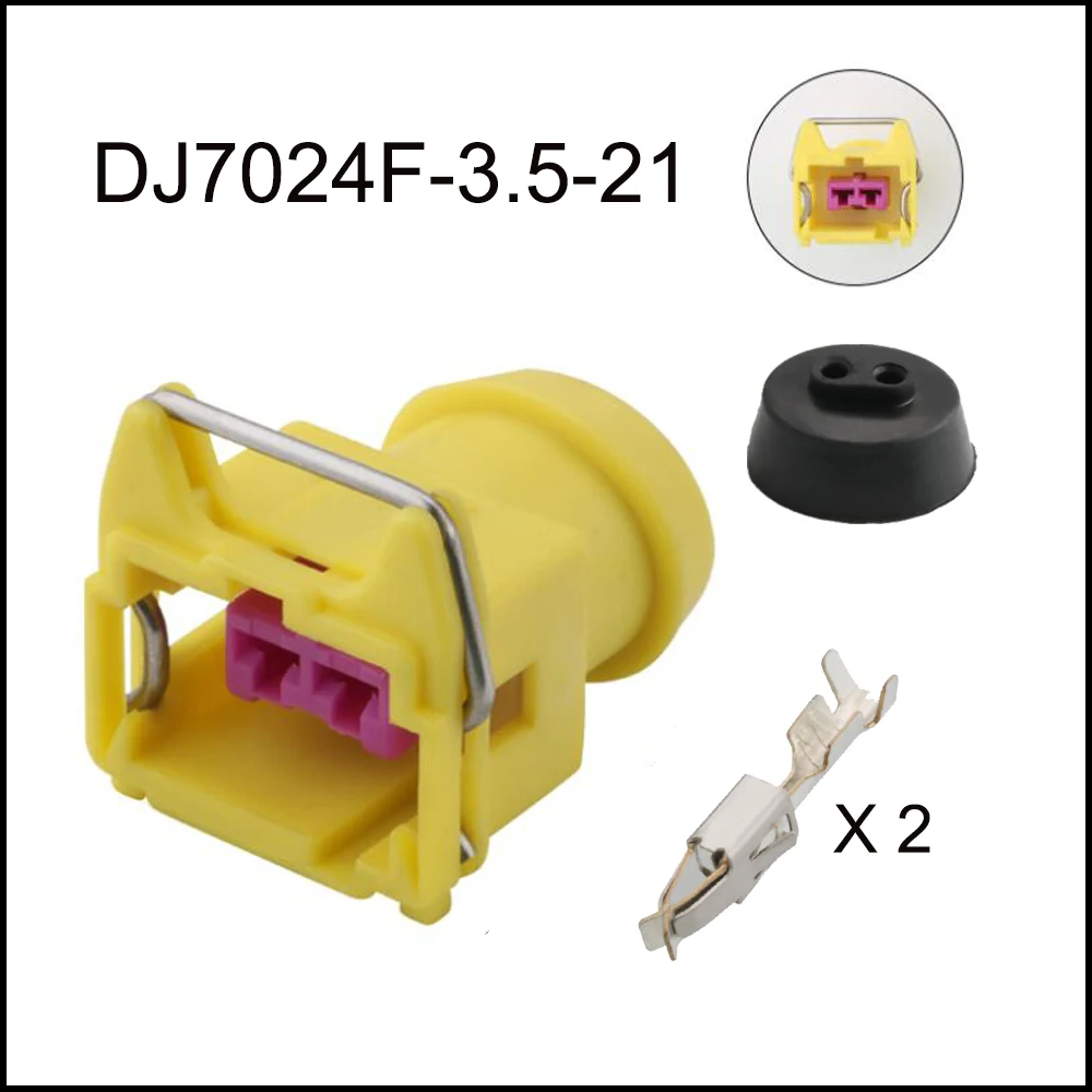 

100SET DJ7024F-3.5-21 car wire connector Harnes cable 2 pin automotive waterproof plug Include terminals seal