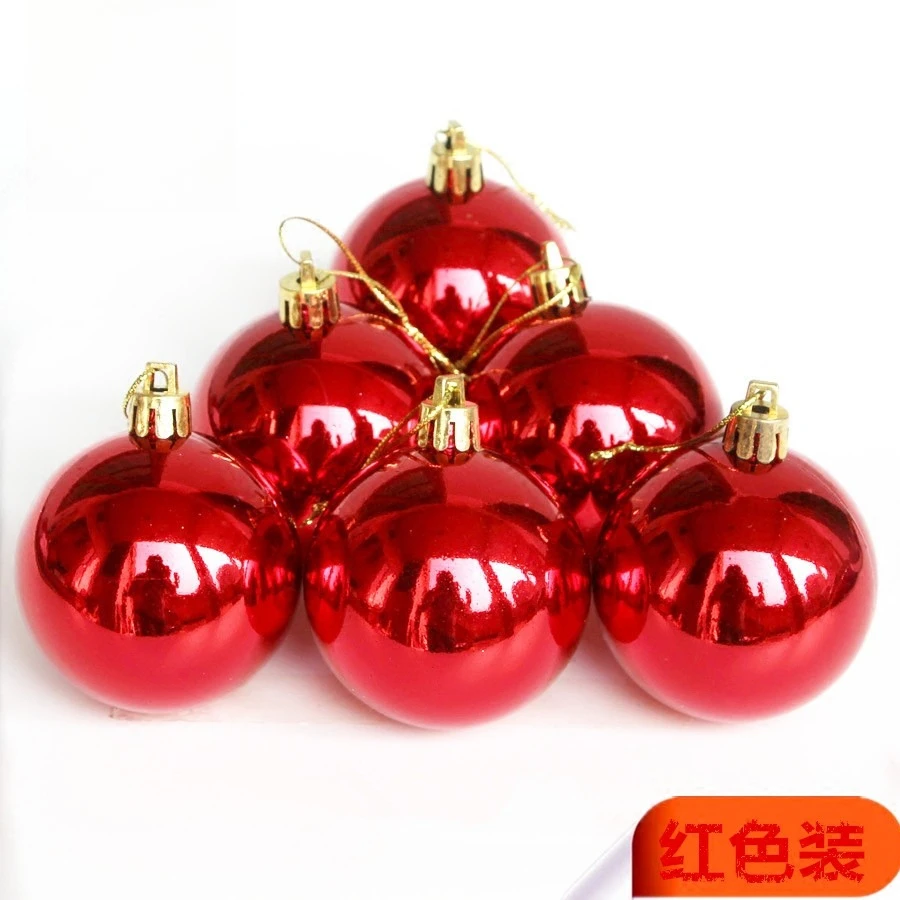 Christmas Ball 10cm Christmas Electroplating Bright Ball 6cm Gold Silver Red Blue Ball 8cm Christmas Tree Decoration Pendant