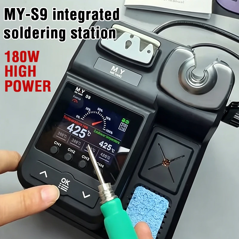 

MY MR YANG S9 180W Soldering Station Intelligent Temp Control Fast Heating Precision Repair Tool Compatible C210 Tips