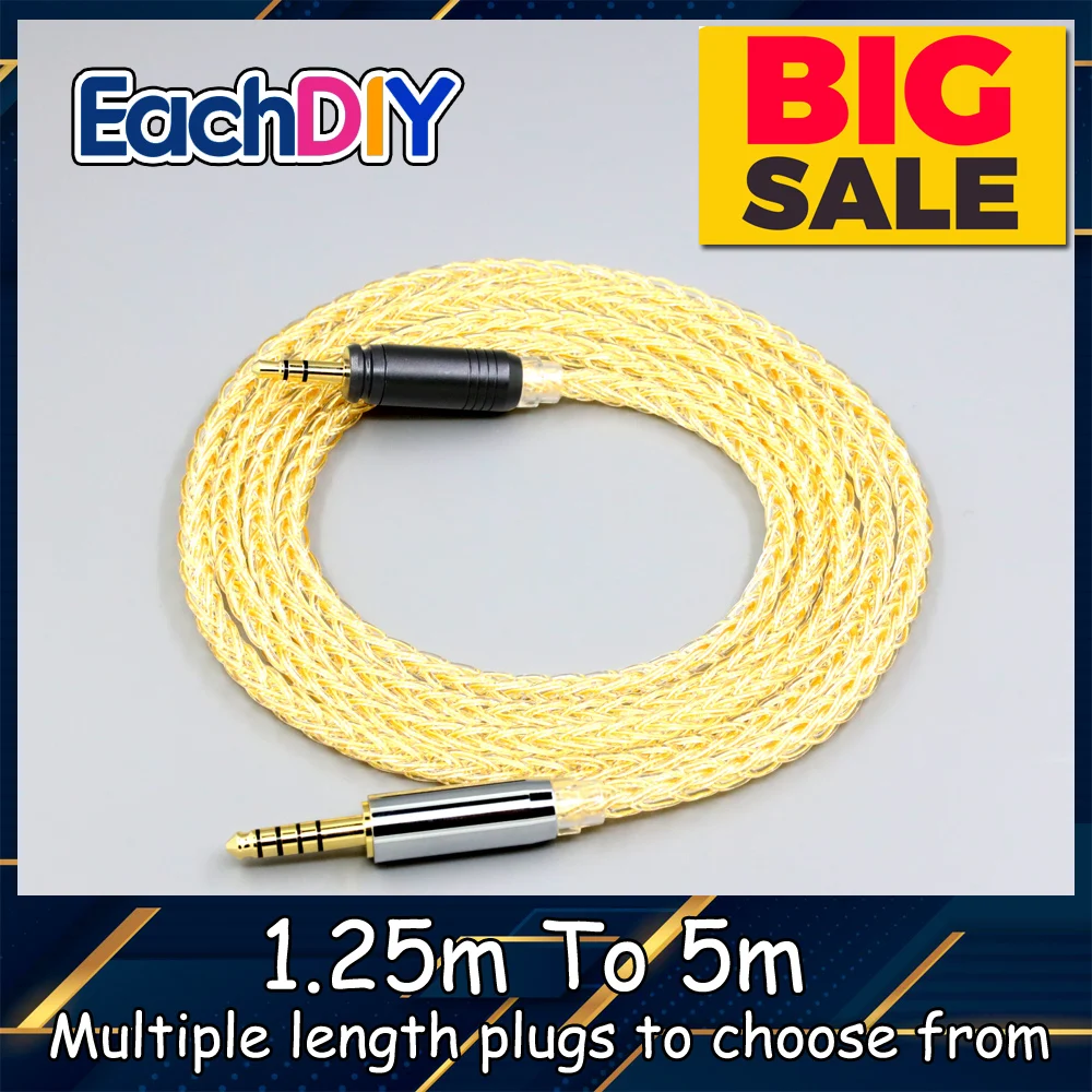 

8 Core 99% 7n Pure Silver 24k Gold Plated Earphone Cable For Focal HADENYS Open-back Headphone LN008988