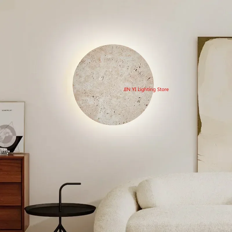 

23/30cm Rotundity Natural Stone LED Wall Lamp Bedside Restaurant Atmosphere Light Artistic Home Decoration Only Warm Light