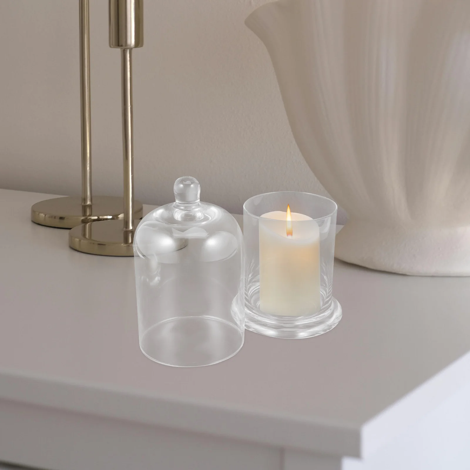 

1Set Wedding Cup Glass Candleholder Transparent Wax Cup Decorative Household Storage Container Banquet Use