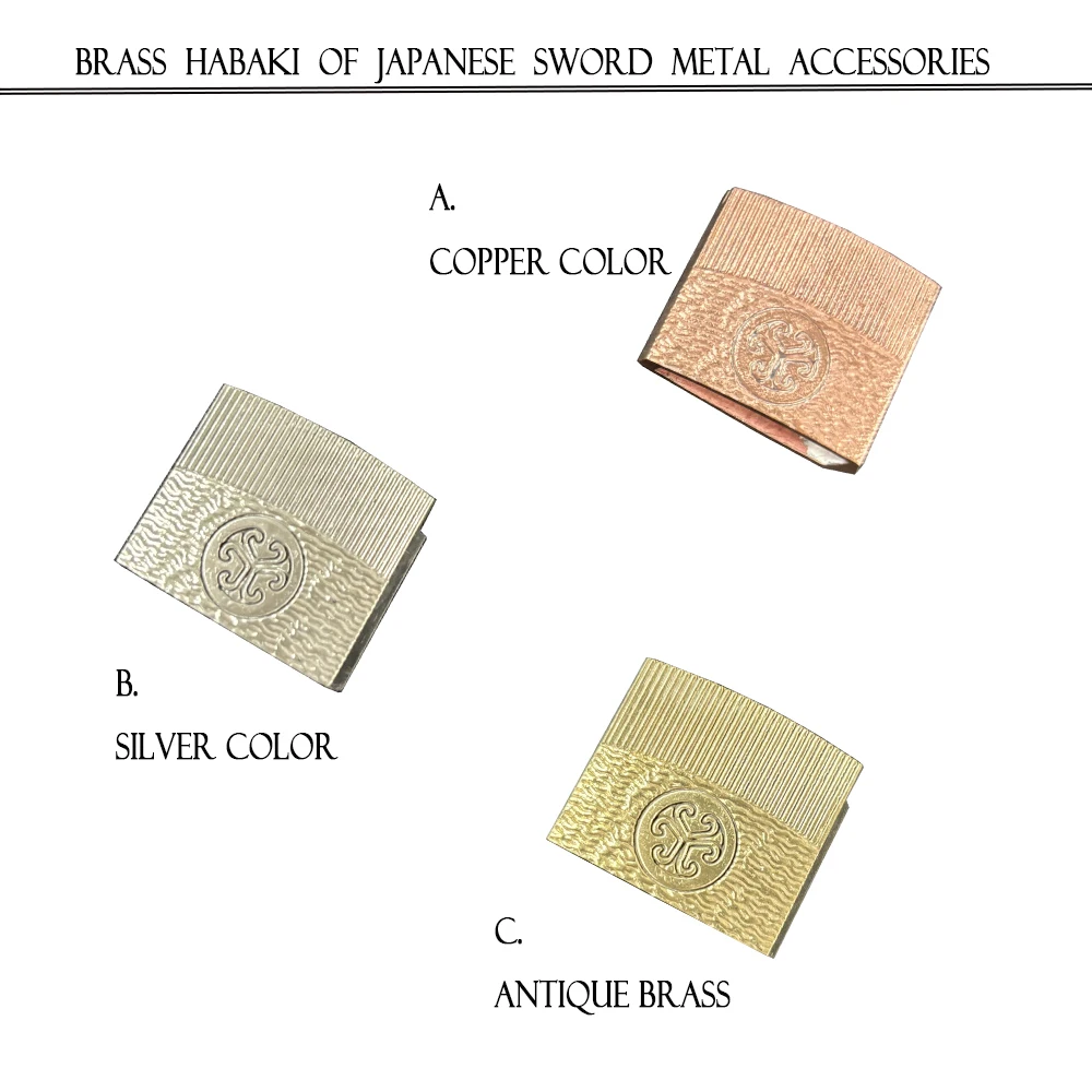 Latón Habaki-Habaki Katana japonesa, Pafts Wakizashi, espada Habaki, material de cobre, plata Habaki, espada japonesa