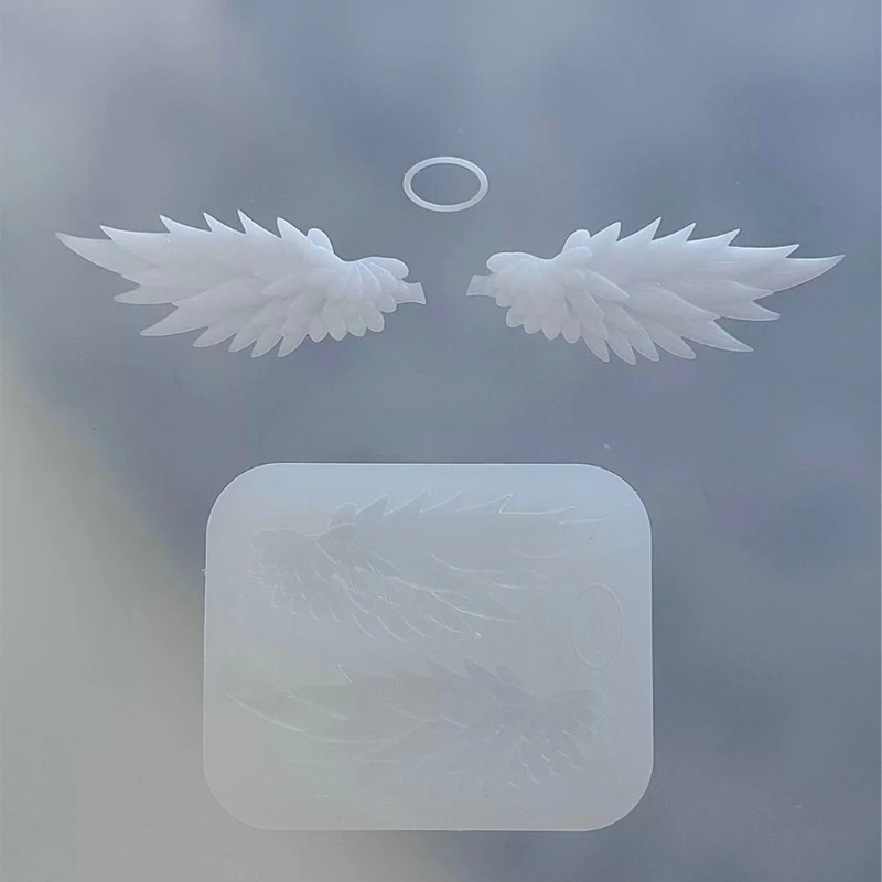 Angel Wing Silicone Mold DIY Craft Cake Mold Baking Tools Fashion Pendant Keychain Crafts Gypsum Resin Mold Home Decor