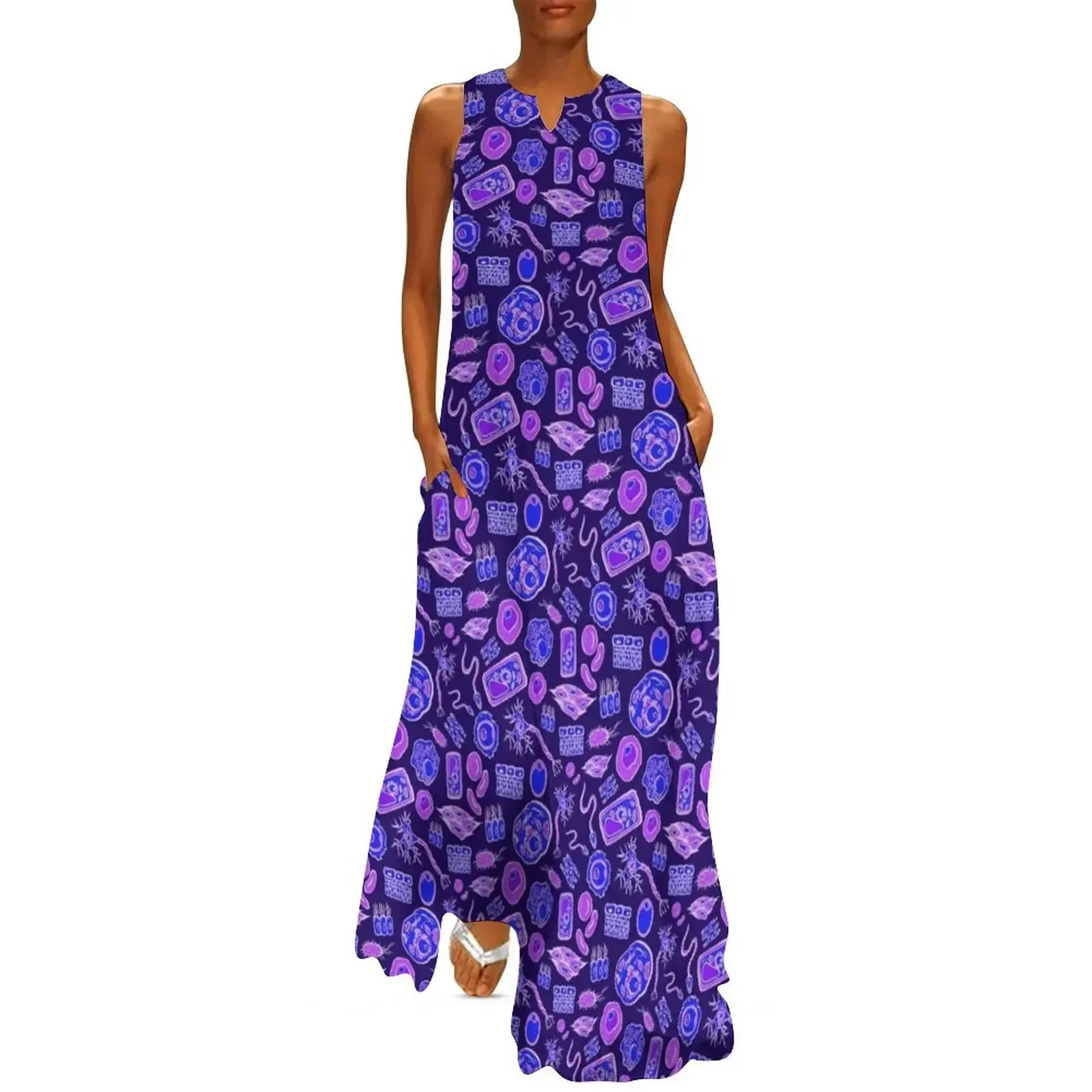 

Purple Cell Type Pattern Long Dress long dresses for women sexy short dresses daring evening dress woman Dance dresses Dress
