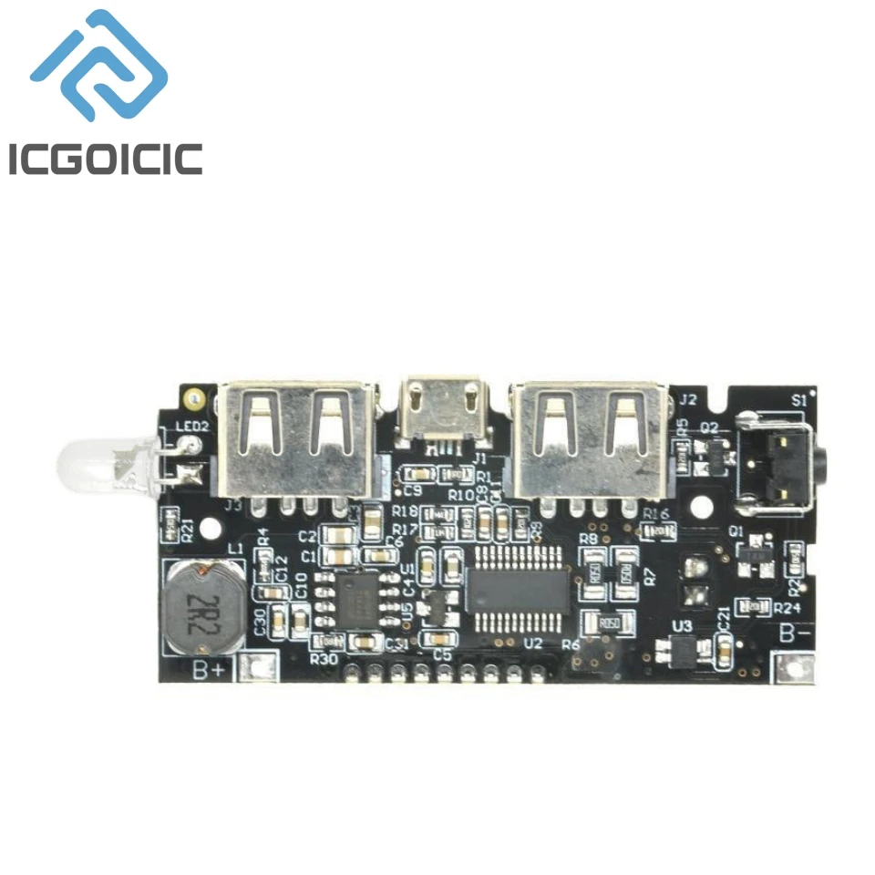 Dual USB 5V 1A 2.1A Mobile Power Bank 18650 Battery Charger PCB Power Module Accessories For Phone DIY LED LCD Module Board