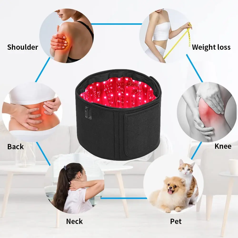 LED Red Light Therapy Belt Pain Relief  Infrared Lipo Laser Belt 360 For Weight Loss Back Shoulder