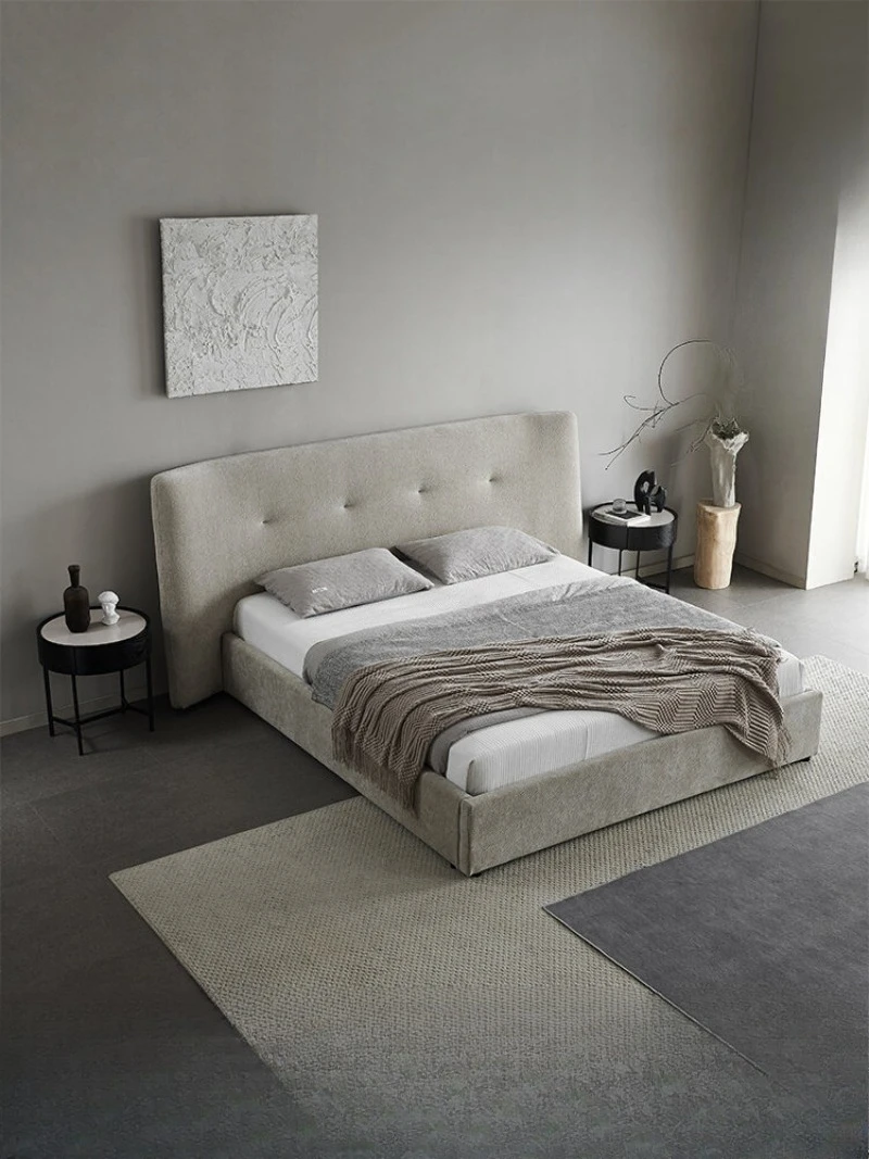 

Double bed villa model room comfortable master bedroom queen bed designer furniture light luxury wedding bed