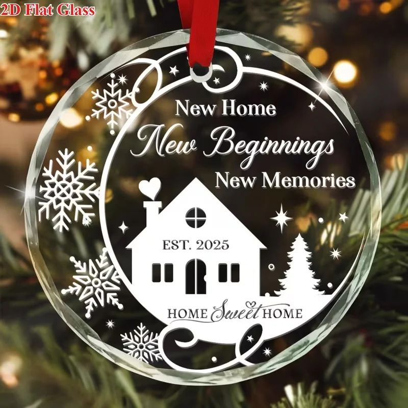 

2D самолет, милые стеклянные украшения - 8х8 см (8 см круглый) Памятные предметы на Рождество и День святого Валентина, День Благодарения, можно повесить