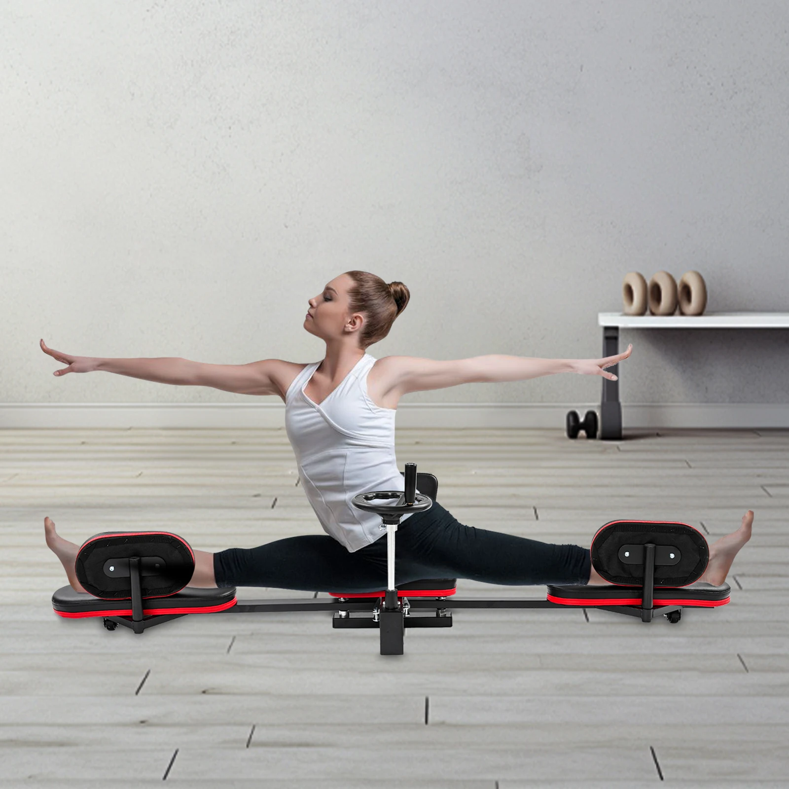 Ensanchador de piernas divididas para pantorrillas - Máquina de entrenamiento para estirar piernas con carga de 120 kg, 180 ° Entrenador de ejercicios ajustable