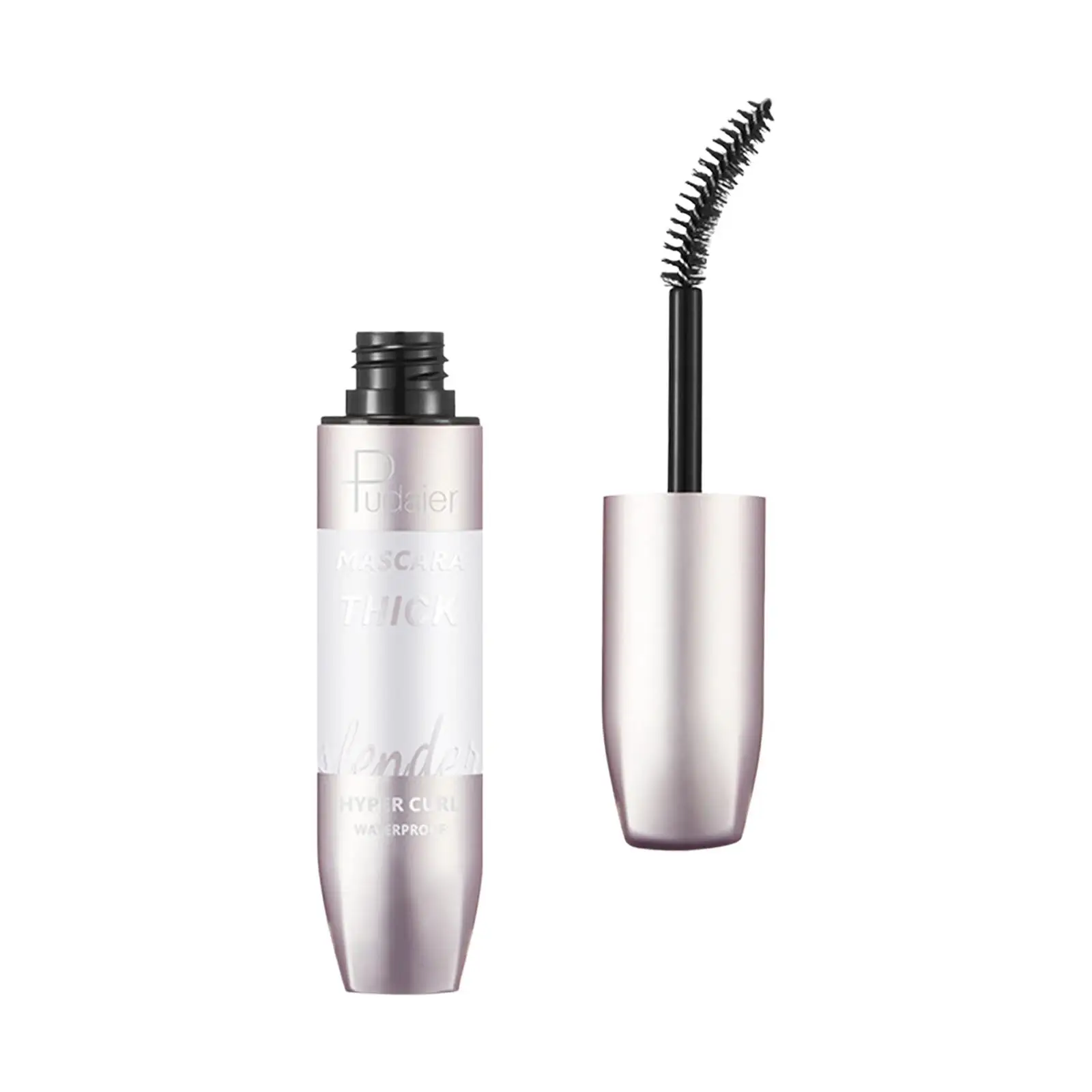 Rímel volumoso preto impermeável, ondulação dos cílios, maquiagem dos cílios, sem descamação, grossa, 6x 4D