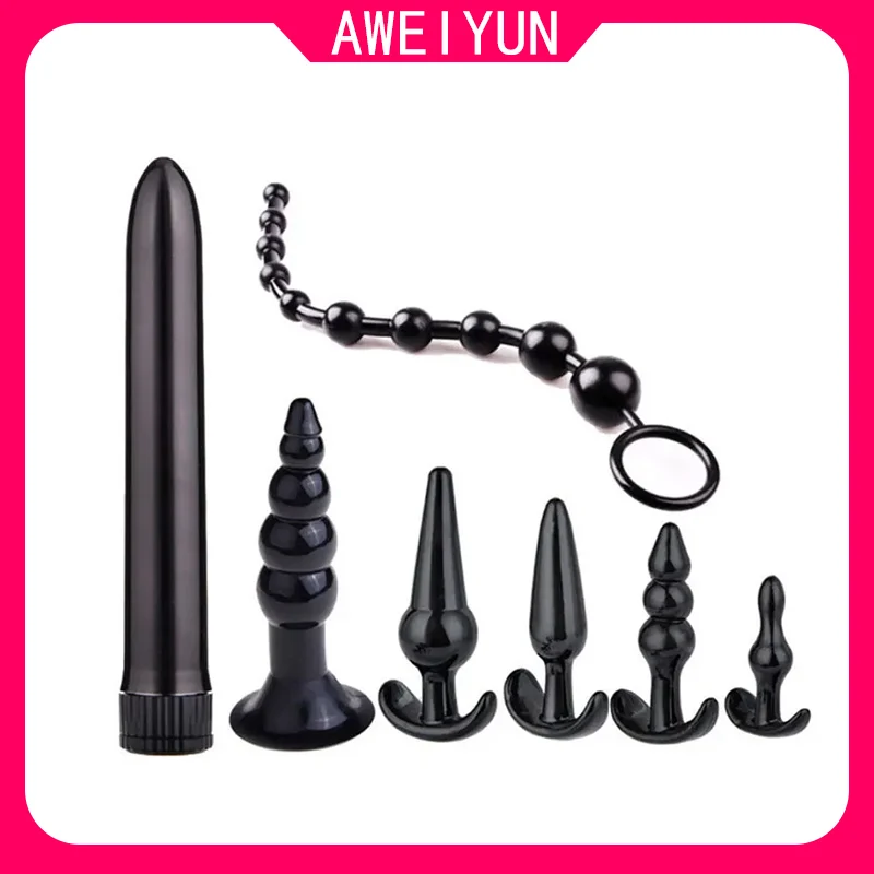 

4 5 7 8Pcs Set Silicone Butt Plug Dildo Masturbation Anal Plug Vaginal Plug Sex Toys Combination Anal Bead Dilator Toys for Gay