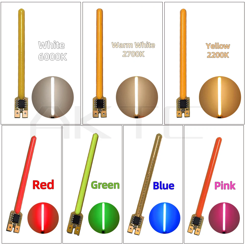 3V COB Meteor Shower Light 70mm 5 Modes Flowing Flash LED Filament Warm White Red Green Blue for DIY Lamp Decoration Accessories