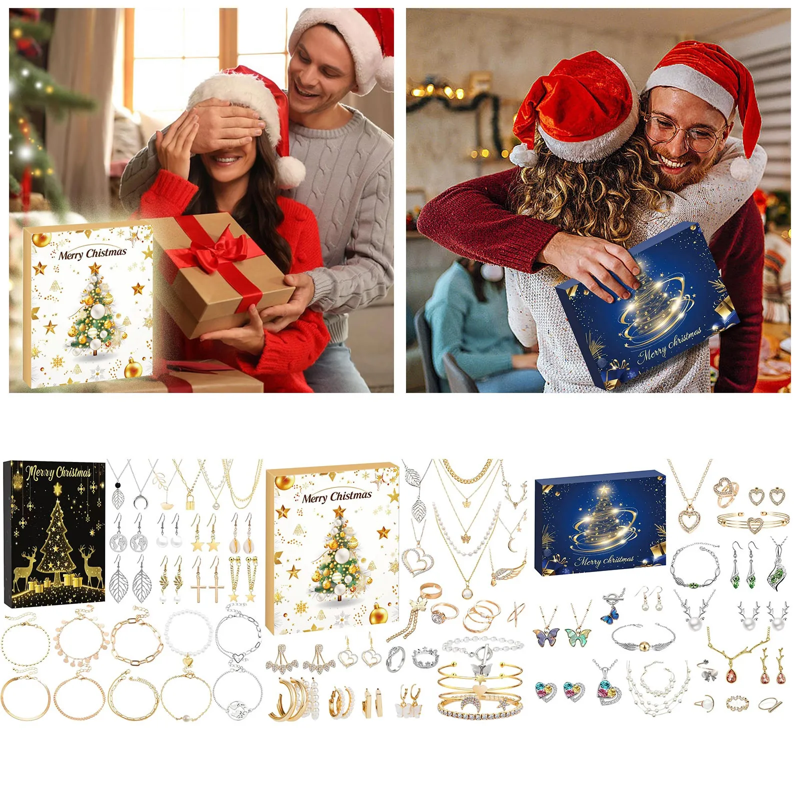 Tablica odliczająca dni do Świąt Bożego Narodzenia DIY Akcesoria do bransoletek dla dzieci Kalendarz z 24 przegródkami Świąteczne zegary emerytalne dla kobiet