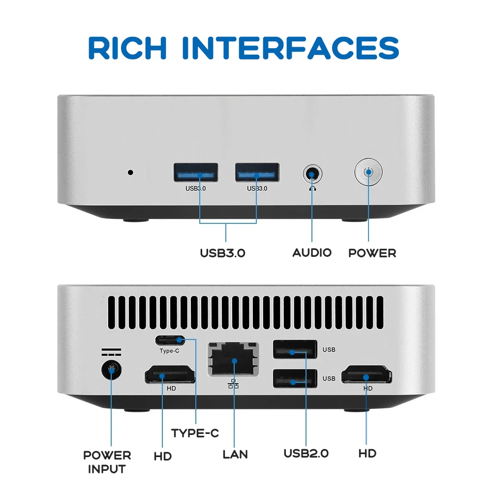 2025 Mini Computer PC Windows 10 Intel Core i7-8500Y 12 GB DDR4 512 GB 1 TB 2 TB SSD UHD Grafische Draagbare Mini Pc Desktop