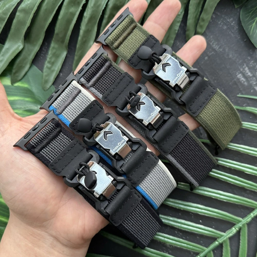 Magnetic Nylon Band For Apple Watch Straps 49mm 46mm 45mm 44mm 42mm Bracelet Correa Iwatch Series10 9 8 7 6 5 Ultra 2 Trail Loop