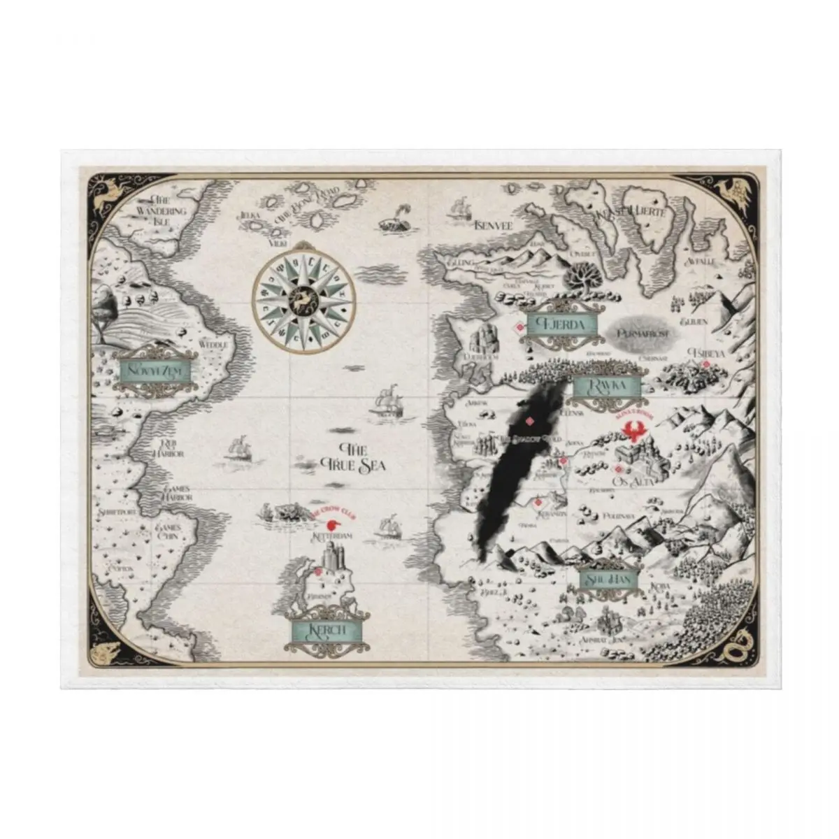 

Colored- Blue GrishaVerse Map Throw Blanket Decorative Beds Cute Hairy for babies Blankets