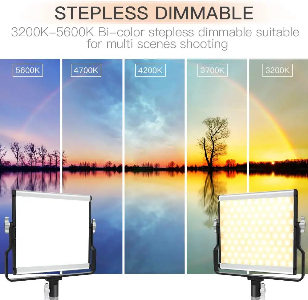Travor-バイカラーledスタジオライトキット,3200-5600k,cri96,2個,写真およびビデオ用の可変輝度ライト,撮影,uブラケット付き