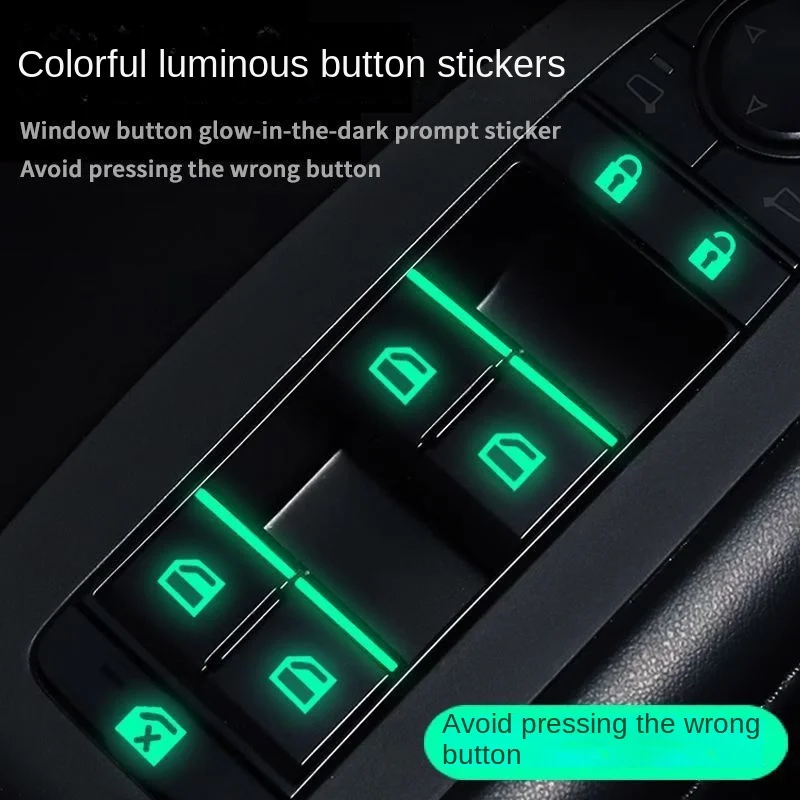Auto general interior button sticker function switch button luminous prompt sticker door window glass lift car sticker Auto part