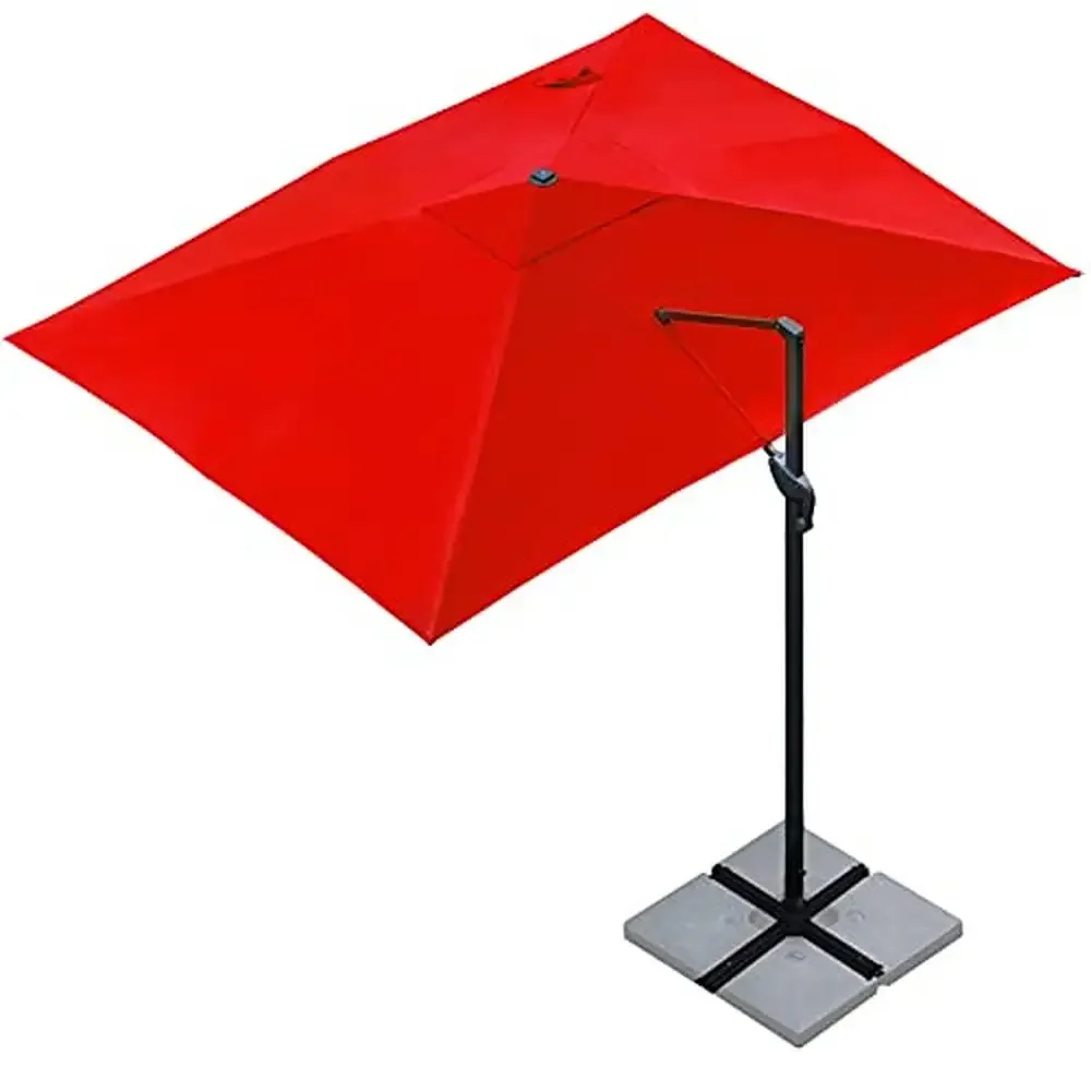 10x13Ft Deluxe Cantilever Rectangular Offset Umbrella 360°Rotation & Integrated Tilting System Fade & Sun Resistant Waterproof