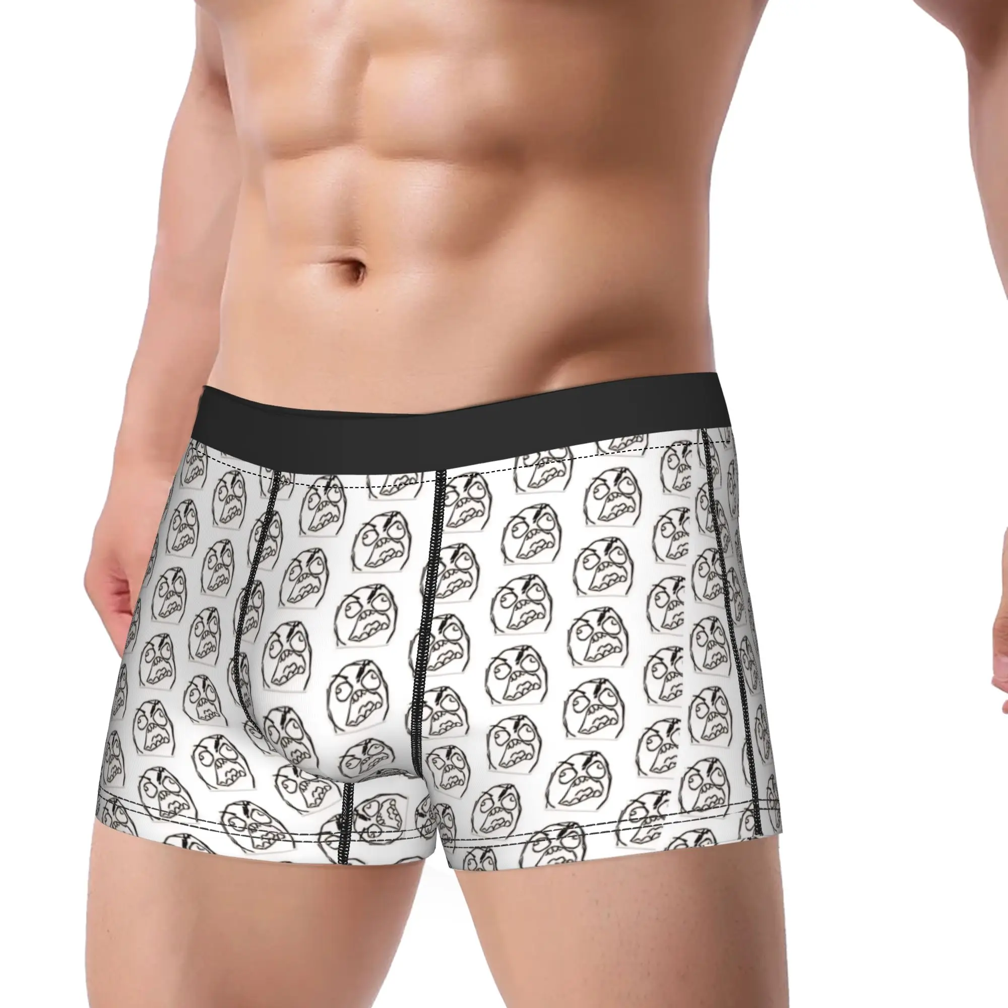 Rage Comic Trollface Underwear  Male Boxer Brief Elastic Boxershorts High Quality Design Oversize Underpants