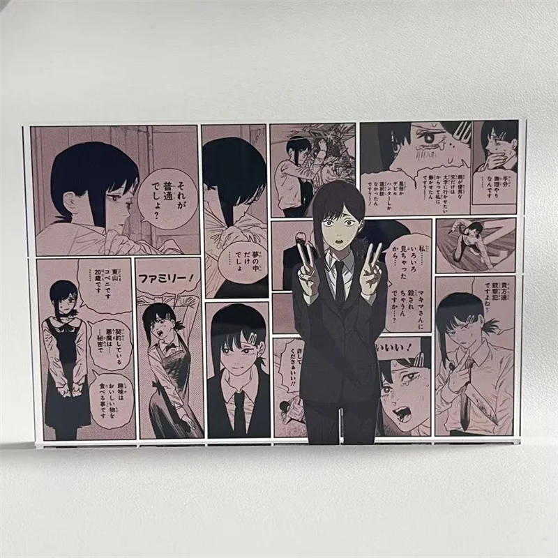 Motosierra de Anime para hombre Denji Reze Makima Hayakawa Aki, placa de soporte para Cosplay, modelo de escritorio acrílico, adorno, figura, accesorios