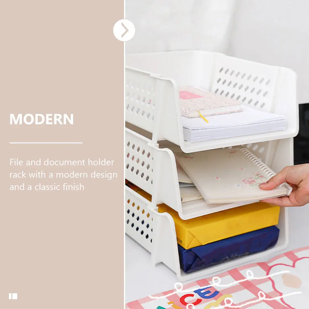 

Прочная пластиковая подставка для хранения файлов для стола, офиса или дома, органайзер для документов, современный минималистичный дизайн
