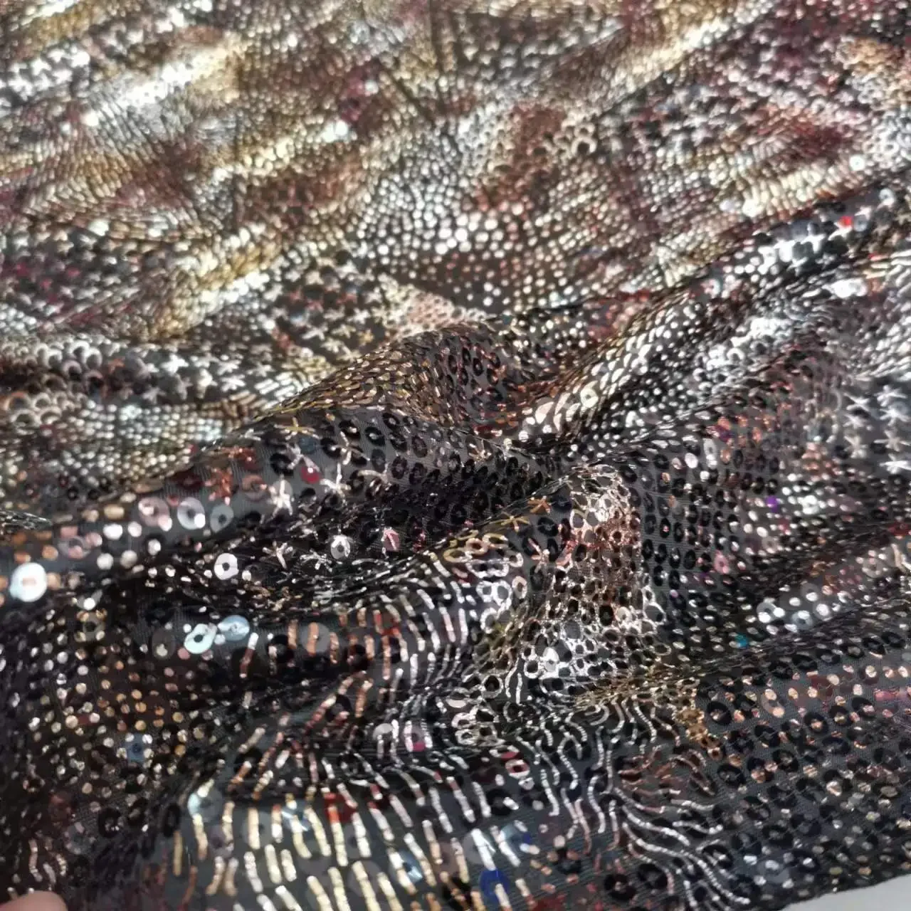 Sequin Dress Material Decoration Dropping Bronzing Fabric Bling Cosplay Dancing Dress DIY Sewing Tissue