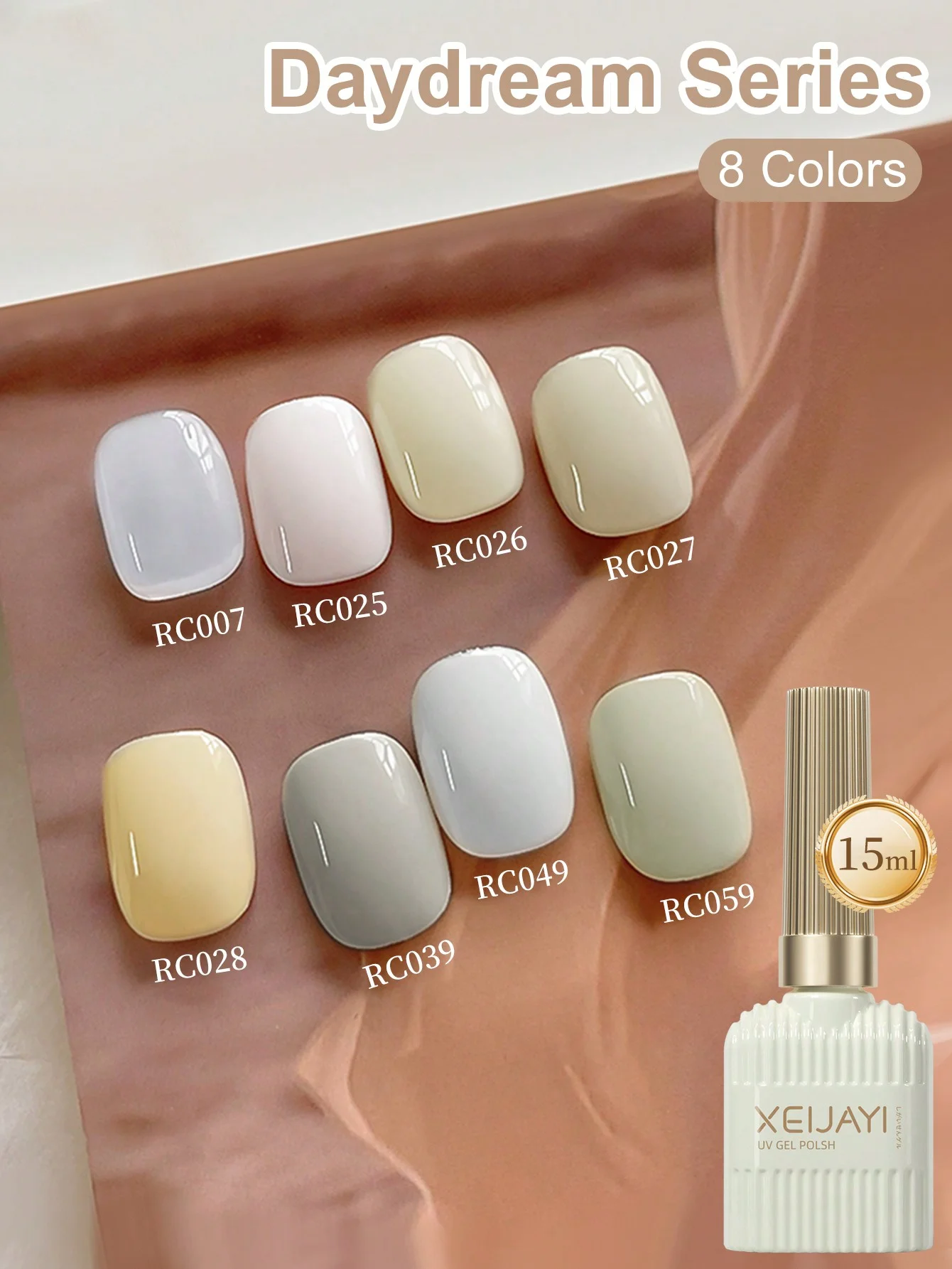 XEIJAYI 15ml Daydream Series 8 Colors Gel Nail Polish For Summer For Nail Art Decoration In Nail Salons Soak Off Uv Led Nail Gel