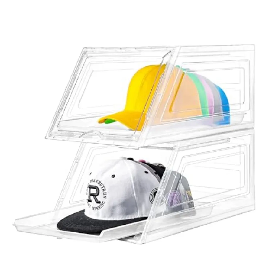 

Hat Organizer for Baseball CapsLarge Cap Organizer with Drawer Hats Holder Box for Closet with Sliding Tray Stackable Hat Rack
